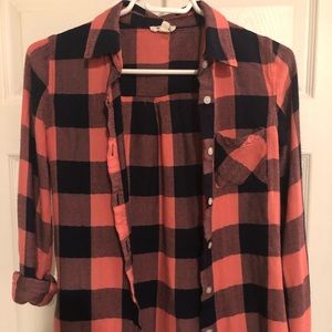 Pink Plaid Button-up